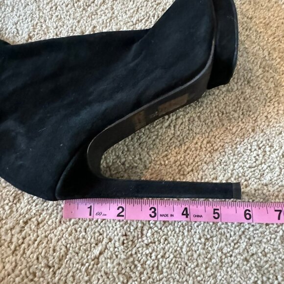 Jeffrey Campbell Pointed Toe High Heel Black Suede Ankle Booties - Picture 9 of 15